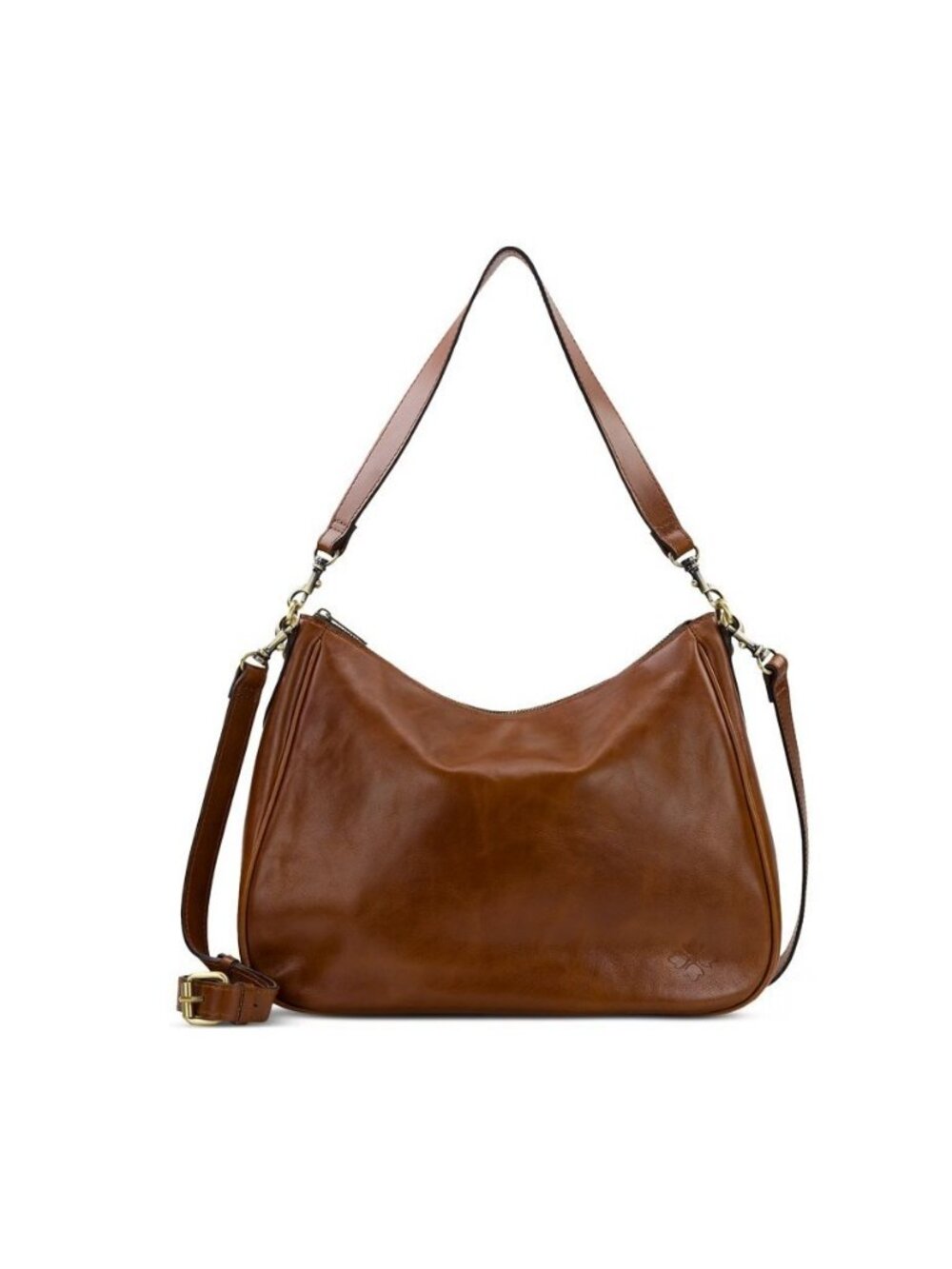 PATRICIA NASH Athani large smooth leather shoulder crossbody  +Dust bag COGNAC